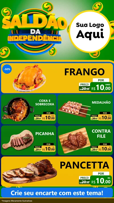 Modelo de TV para TV Vertical com o tema Saldão da Indepêndencia para Assados