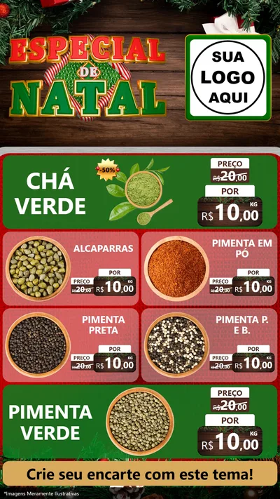 Modelo de TV para TV Vertical com o tema Especial de Natal para Produtos Naturais