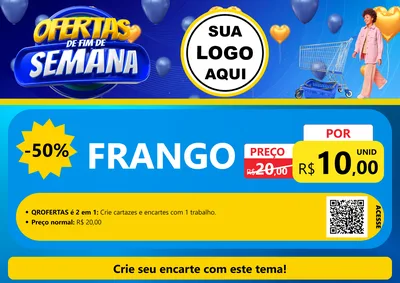 Modelo de Cartaz para Cartaz A4 Horizontal com o tema Ofertas de Fim de Semana para Assados