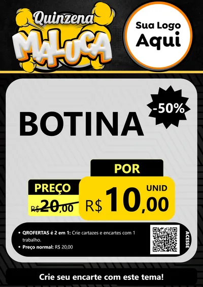 Modelo de Cartaz para Cartaz A4 Vertical com o tema Quinzena Maluca para Agropecuária