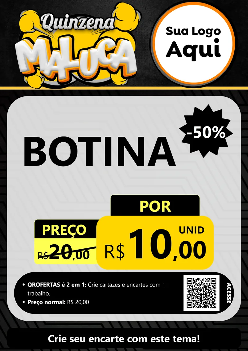 Modelo de Cartaz para Cartaz A4 Vertical com o tema Quinzena Maluca para Agropecuária