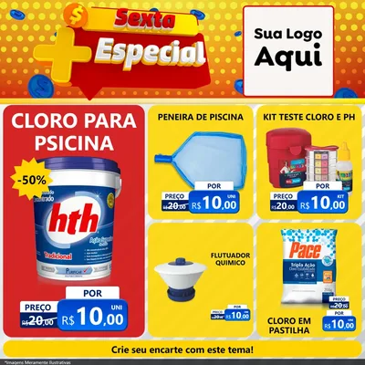 Modelo de Rede Social para Feed Facebook com o tema Sexta Mais Especial para Produtos para Piscina