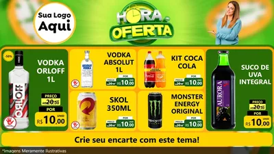 Modelo de TV para TV Horizontal com o tema Hora da Oferta para Distribuidora de bebidas