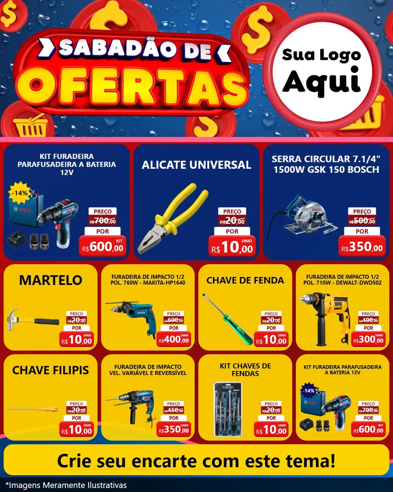 Modelo de Rede Social para Feed Instagram com o tema Sabadão de Ofertas para Maquinas e Ferramentas
