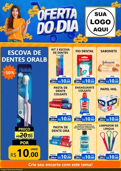 Modelo de Encarte para Encarte A4 Vertical com o tema Oferta do Dia para Higiene Pessoal