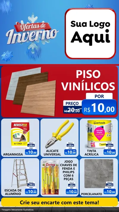 Modelo de Rede Social para Stories com o tema Ofertas de Inverno para Material para Construção