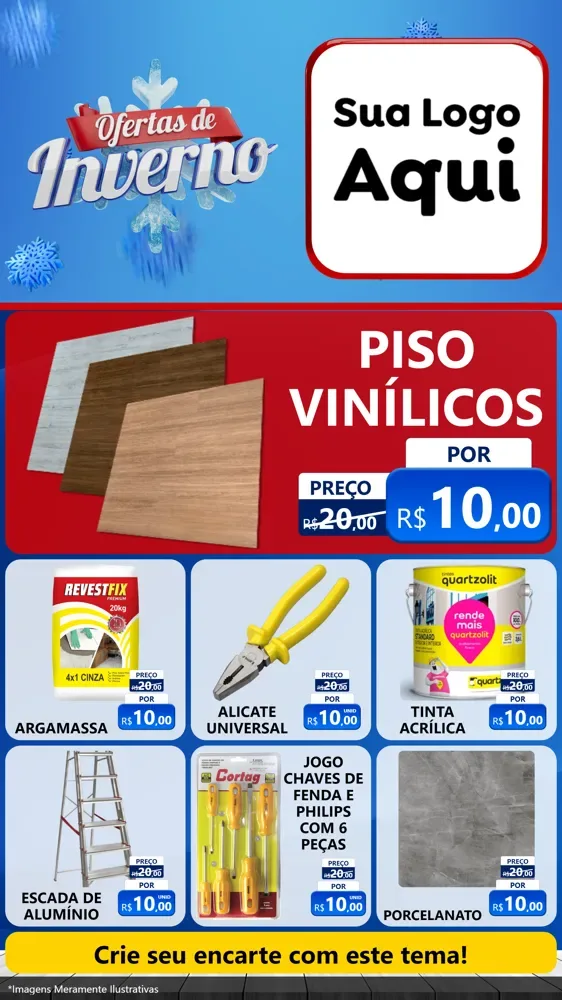 Modelo de Rede Social para Stories com o tema Ofertas de Inverno para Material para Construção