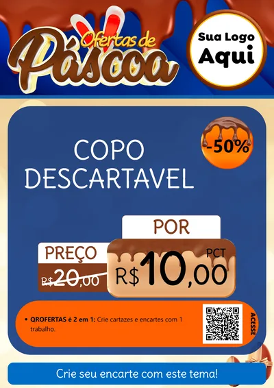 Modelo de Cartaz para Cartaz A4 Vertical com o tema Ofertas de Páscoa para Embalagens