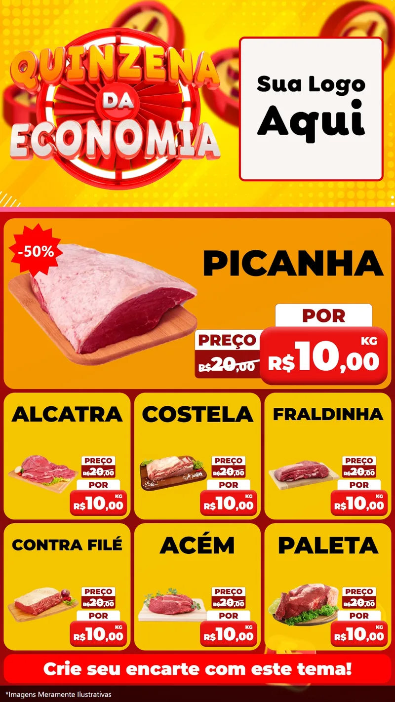 Modelo de Rede Social para Stories com o tema Quinzena Da Economia para Açougue