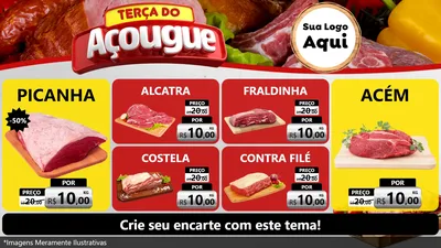 Modelo de TV para TV Horizontal com o tema Terça do Açougue para Açougue