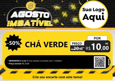 Modelo de Cartaz para Cartaz A4 Horizontal com o tema Agosto Imbatível para Produtos Naturais