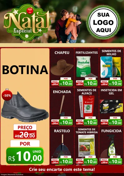 Modelo de Encarte para Encarte A4 Vertical com o tema Natal Especial para Agropecuária