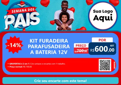 Modelo de Cartaz para Cartaz A4 Horizontal com o tema Semana Dos Pais para Maquinas e Ferramentas