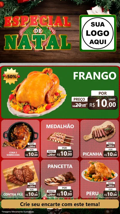 Modelo de Rede Social para Stories com o tema Especial de Natal para Assados