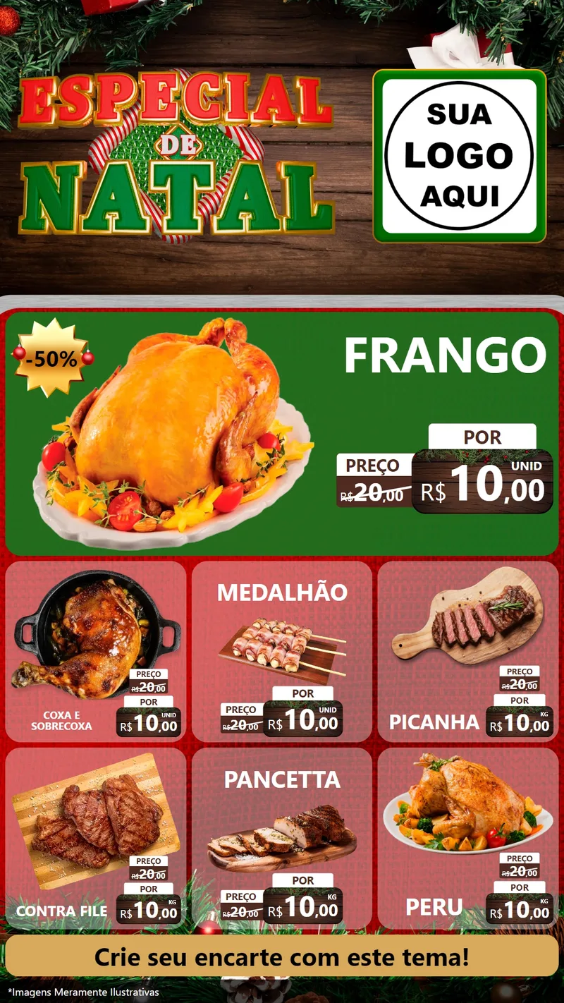 Modelo de Rede Social para Stories com o tema Especial de Natal para Assados