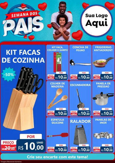 Modelo de Encarte para Encarte A4 Vertical com o tema Semana Dos Pais para Utilidades Domésticas