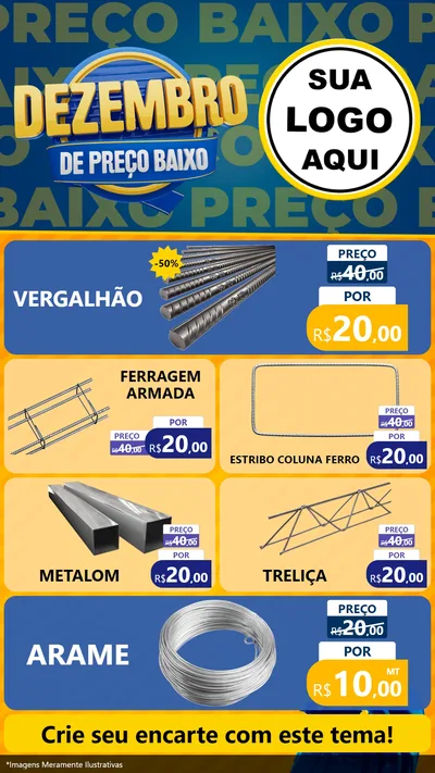 Modelo de TV para TV Vertical com o tema Dezembro de Preço Baixo para Ferragens
