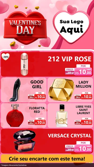 Modelo de TV para TV Vertical com o tema Valentine's Day para Perfumes