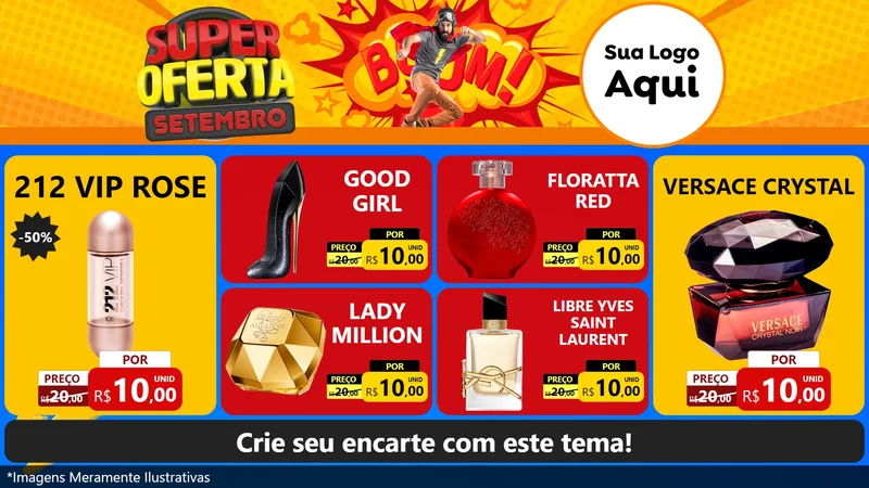 Modelo de TV para TV Horizontal com o tema Super Oferta Setembro para Perfumes