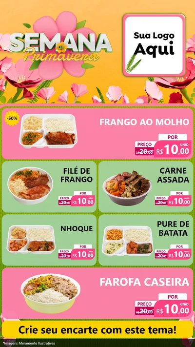 Modelo de TV para TV Vertical com o tema Semana da Primavera para Restaurante