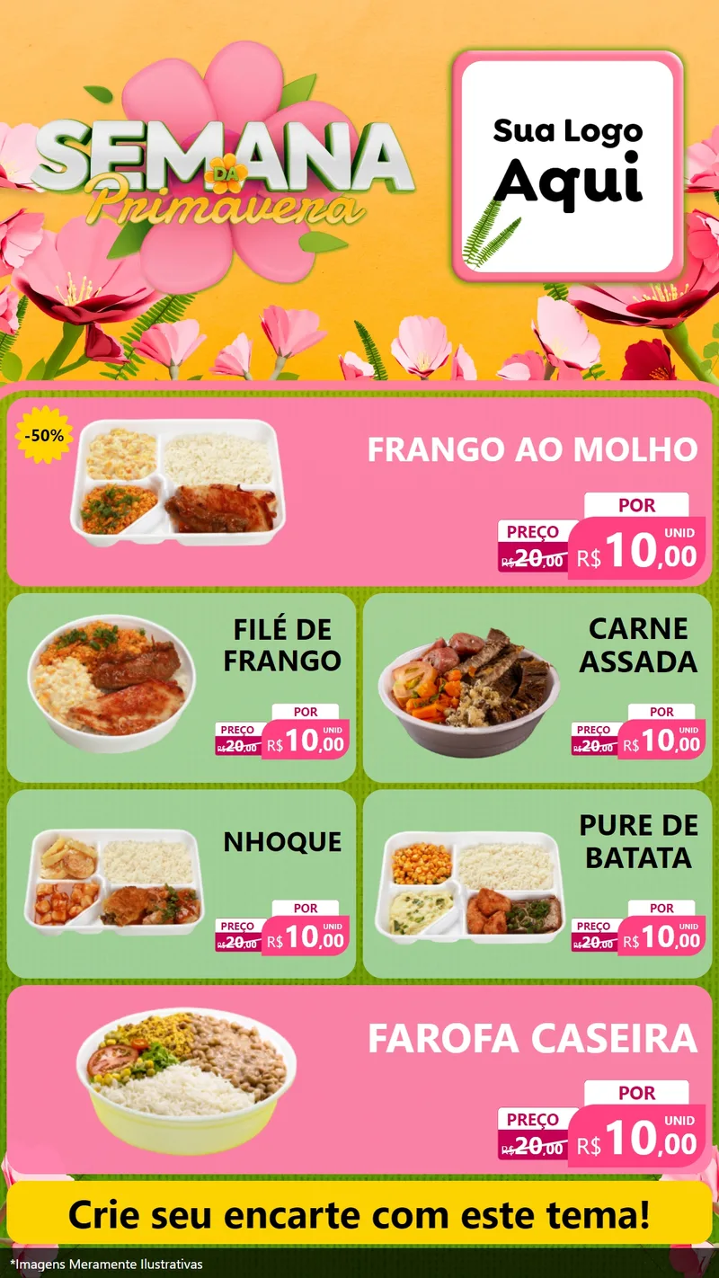 Modelo de TV para TV Vertical com o tema Semana da Primavera para Restaurante