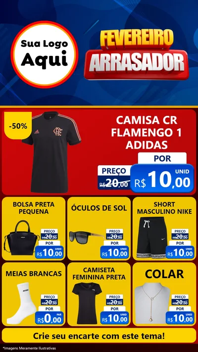 Modelo de Rede Social para Stories com o tema Fevereiro Arrasador para Roupas e acessórios