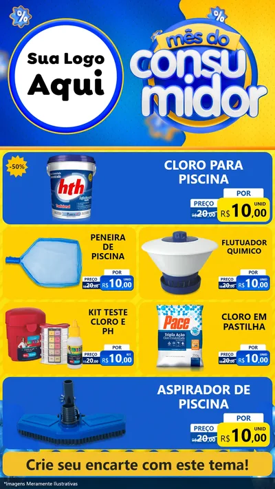 Modelo de TV para TV Vertical com o tema Mês do Consumidor para Produtos para Piscina