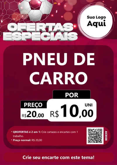 Modelo de Cartaz para Cartaz A4 Vertical com o tema Ofertas Especiais - Futebol para Auto peças