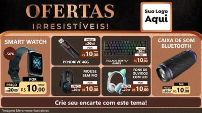 Modelo de TV para TV Horizontal com o tema Ofertas Irresistíveis! para Informática