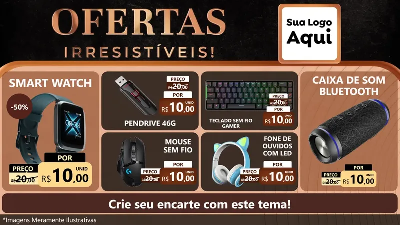 Modelo de TV para TV Horizontal com o tema Ofertas Irresistíveis! para Informática
