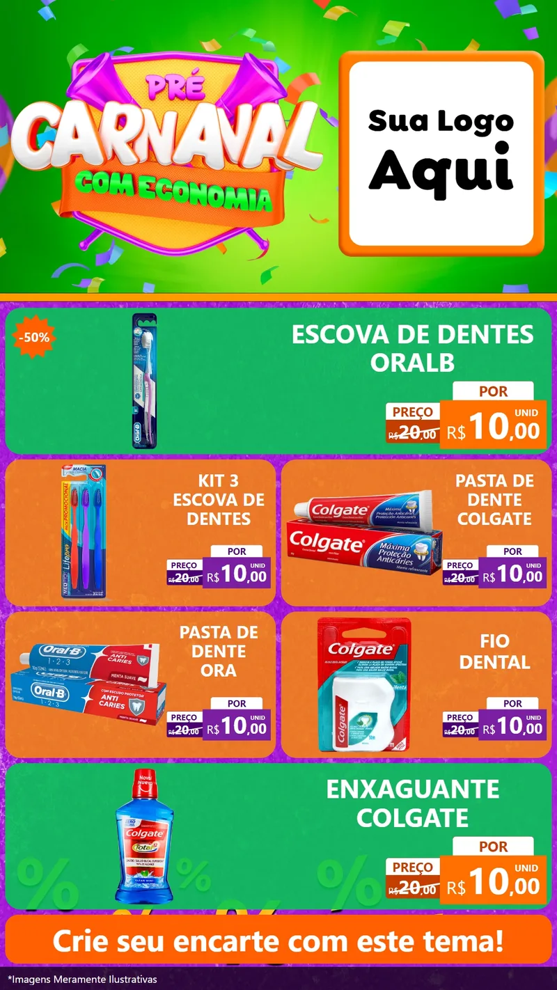 Modelo de TV para TV Vertical com o tema Pré-Carnaval Com Economia para Higiene Pessoal