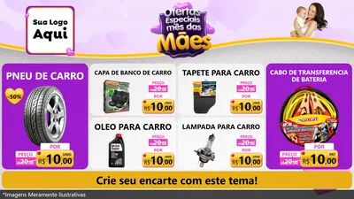 Modelo de TV para TV Horizontal com o tema Ofertas Especiais - Mês das Mães para Auto peças
