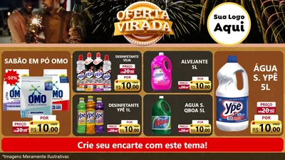 Modelo de TV para TV Horizontal com o tema Oferta da Virada para Produtos de Limpeza