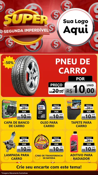 Modelo de Rede Social para Stories com o tema Super Segunda Imperdível para Auto peças