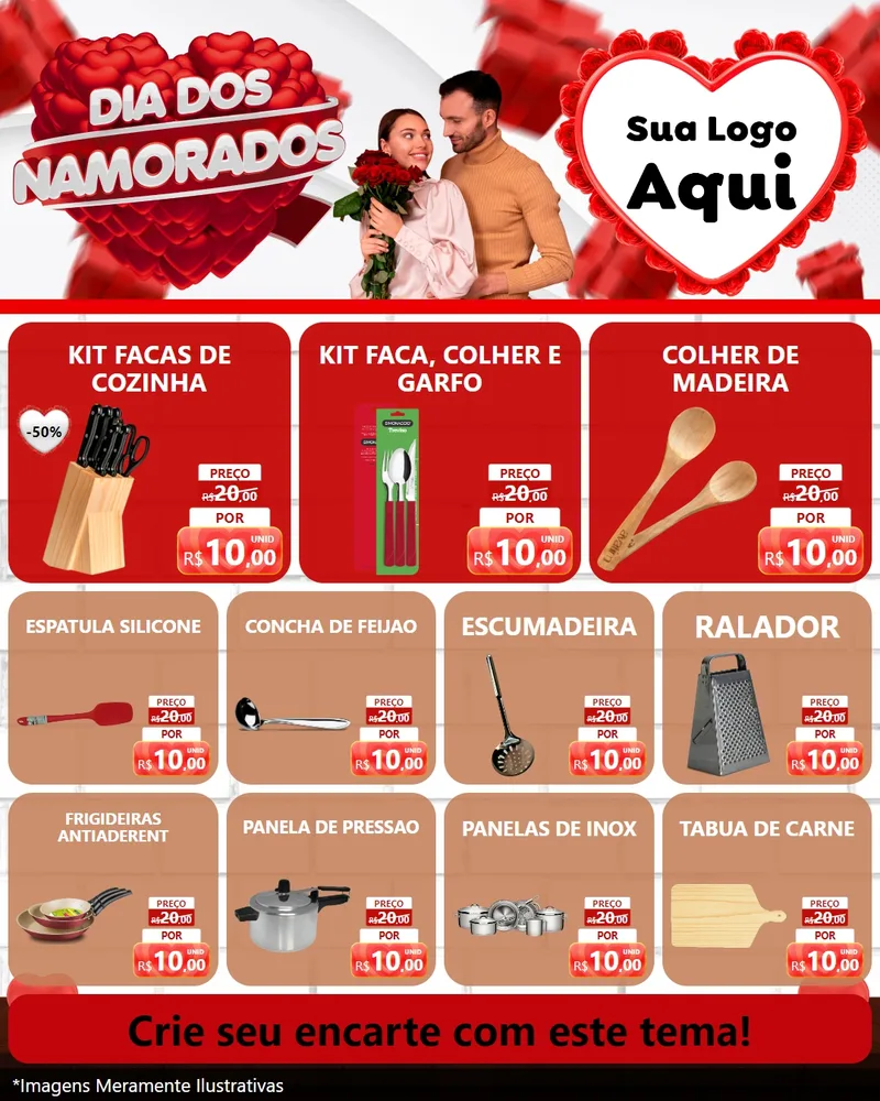 Modelo de Rede Social para Feed Instagram com o tema Dia dos Namorados para Utilidades Domésticas