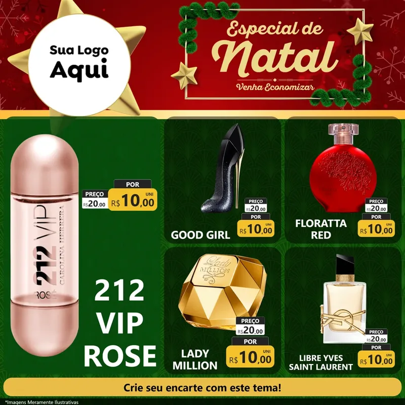 Modelo de Rede Social para Feed Facebook com o tema Especial de Natal para Perfumes