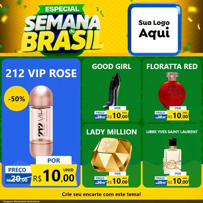 Modelo de Rede Social para Feed Facebook com o tema Especial Semana do Brasil para Perfumes