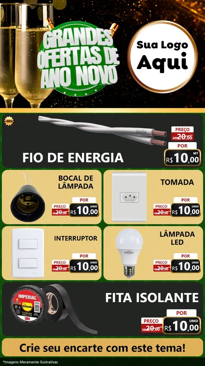 Modelo de TV para TV Vertical com o tema Grandes Ofertas de Ano Novo para Materiais Elétricos