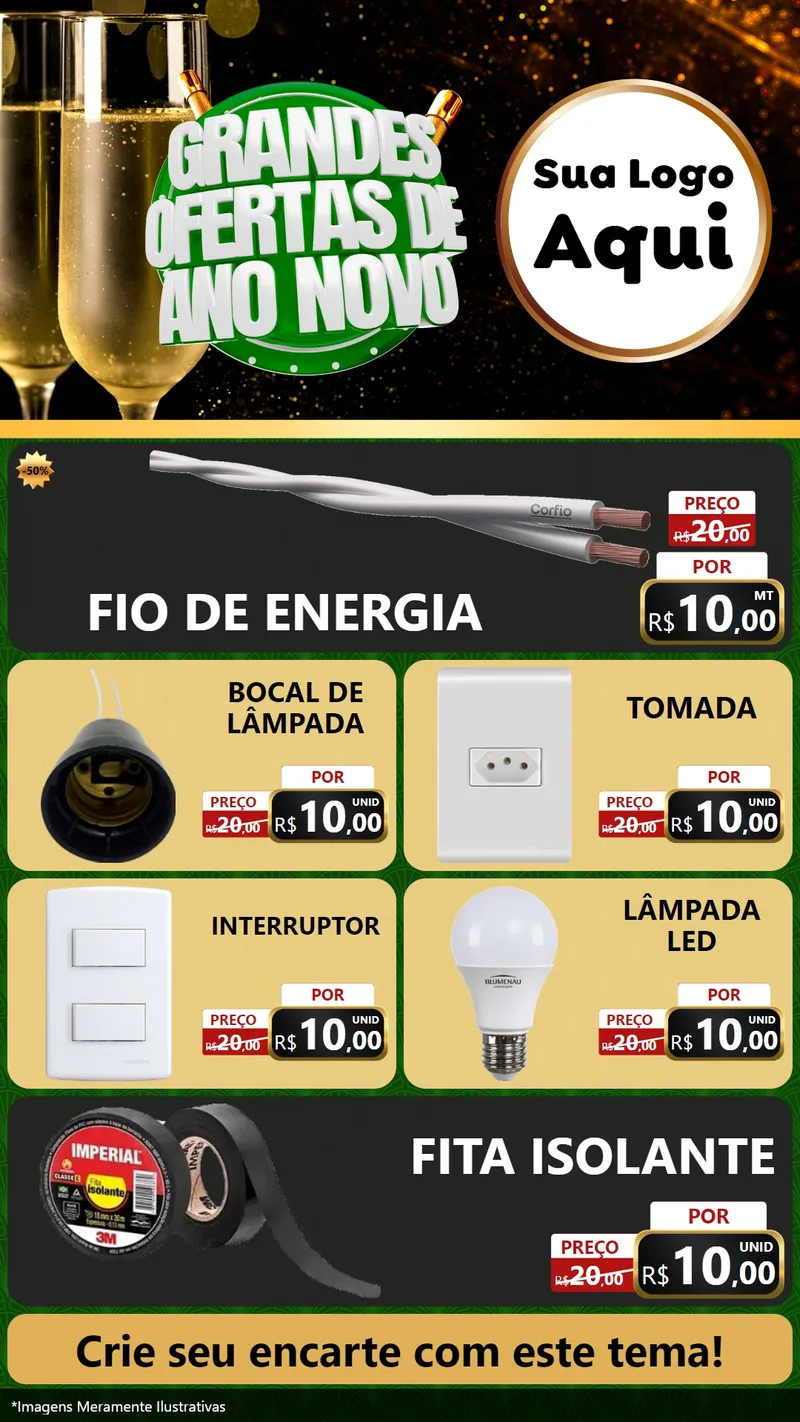 Modelo de TV para TV Vertical com o tema Grandes Ofertas de Ano Novo para Materiais Elétricos