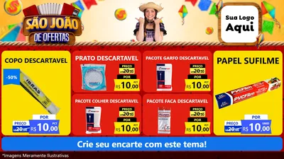 Modelo de TV para TV Horizontal com o tema São João de Ofertas para Embalagens