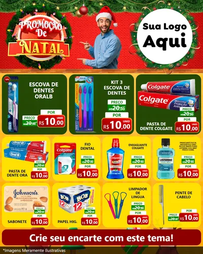 Modelo de Rede Social para Feed Instagram com o tema Promoção de Natal para Higiene Pessoal