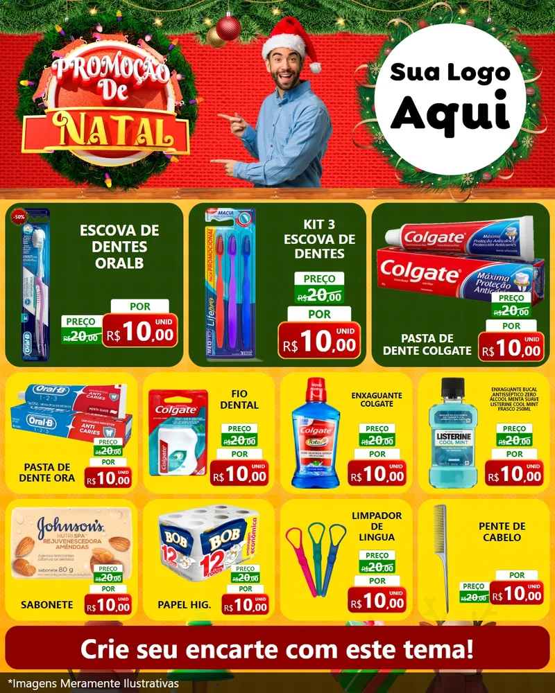 Modelo de Rede Social para Feed Instagram com o tema Promoção de Natal para Higiene Pessoal