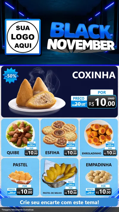 Modelo de Rede Social para Stories com o tema Black November para Salgadaria