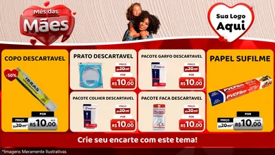 Modelo de TV para TV Horizontal com o tema Mês das Mães para Embalagens