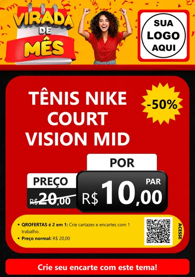 Modelo de Cartaz para Cartaz A4 Vertical com o tema Virada de Mês para Calçados