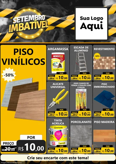 Modelo de Encarte para Encarte A4 Vertical com o tema Setembro Imbatível para Material para Construção