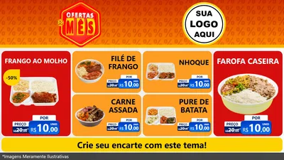 Modelo de TV para TV Horizontal com o tema Ofertas do Mês para Restaurante