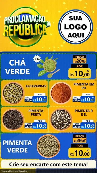 Modelo de TV para TV Vertical com o tema Proclamação da República para Produtos Naturais