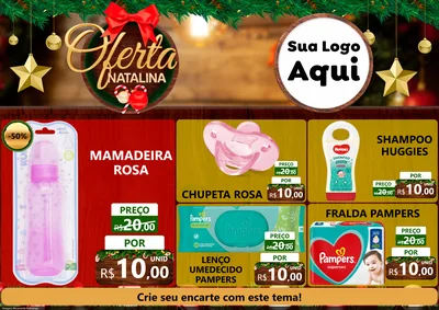 Modelo de Encarte para Encarte A4 Horizontal com o tema Ofertas Natalina para Bebês