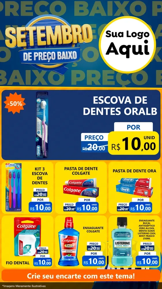 Modelo de Rede Social para Stories com o tema Setembro De Preço Baixo para Higiene Pessoal